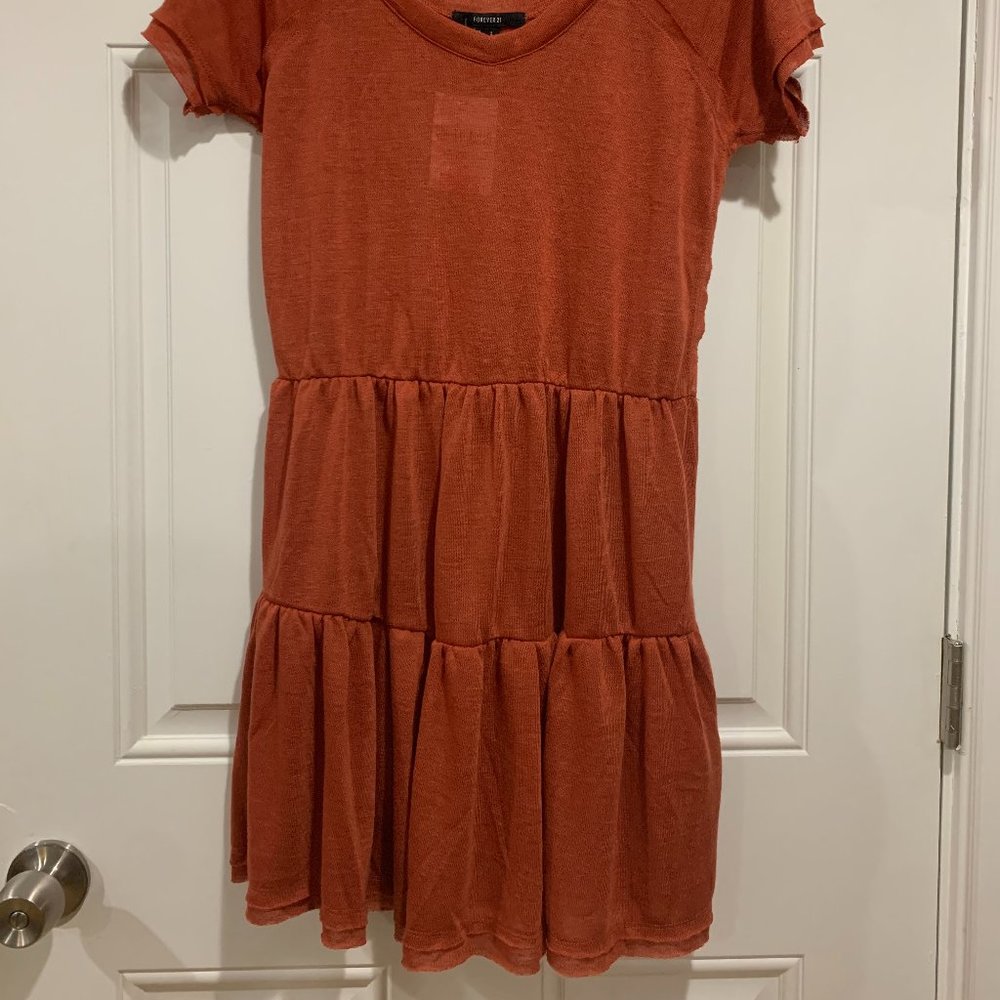 Orange Ruffle Dress - Picture 2 of 4
